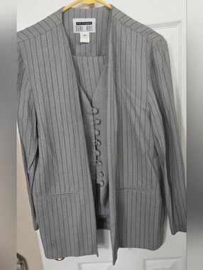 Vintage Dani max Lois snyder pinstripe women's vested suit with pants